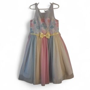 Jona Michelle Pastel Kids Dress with Bow